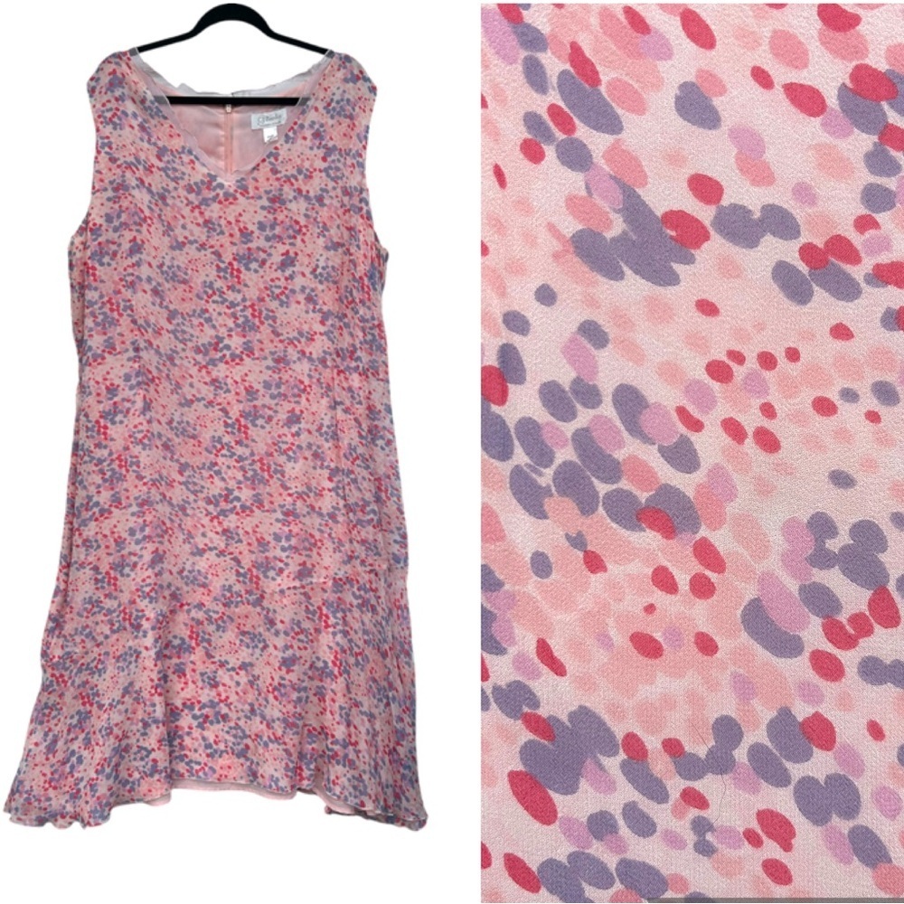 Flirty pink silk midi dress 24W